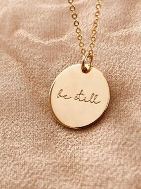 Be Still Self-Care Mantra Peace Charm Necklace